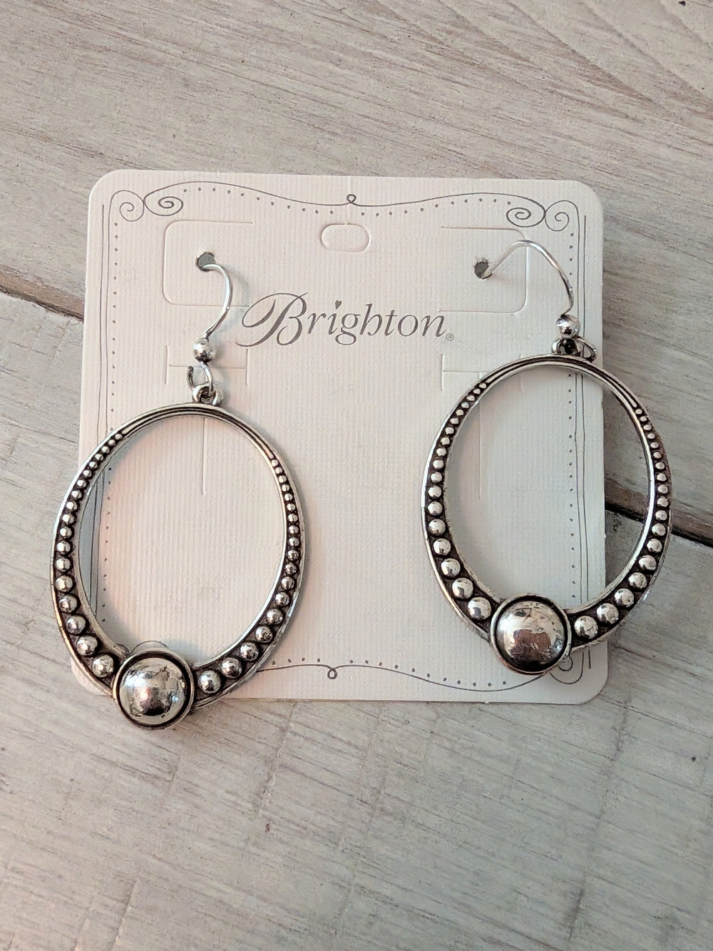 Brighton Pretty Tough Oval Beaded Hoop Earrings